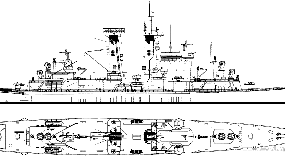 Крейсер USS CG-10 Albany [Heavy Cruiser] - чертежи, габариты, рисунки